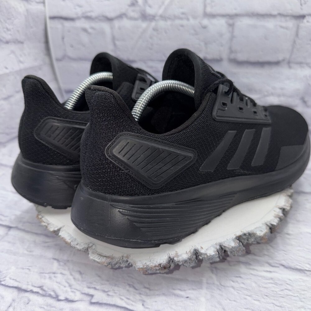 Adidas Duramo 9 Mens Size 12.5 Triple Black Walking Running Shoes Sneakers - Picture 6 of 14